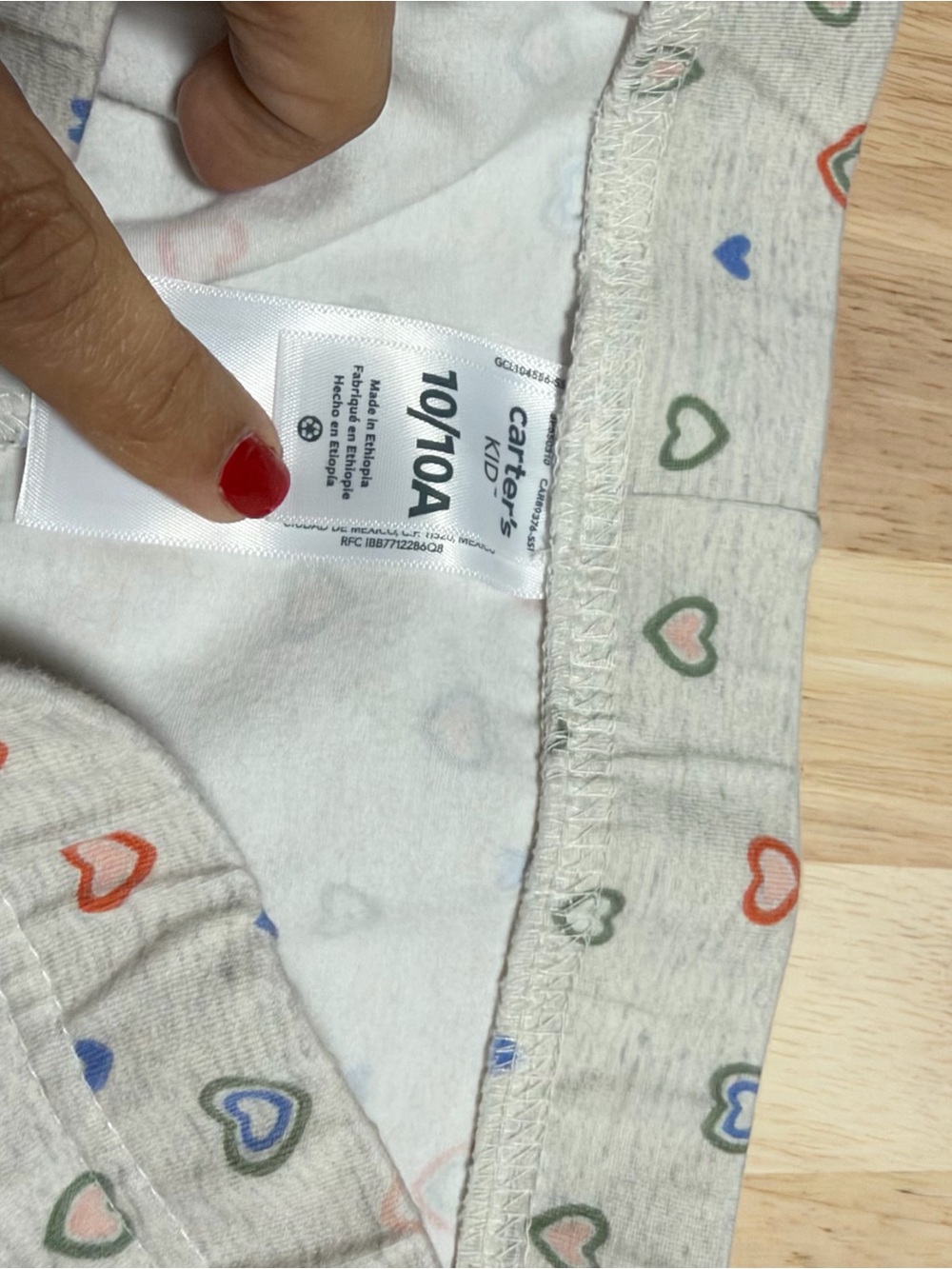 Carter's Gray Heart Print Tee with Multicolored Hearts